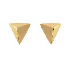 Lizunova Geometric Pyramid Rose Gold Stud Earrings