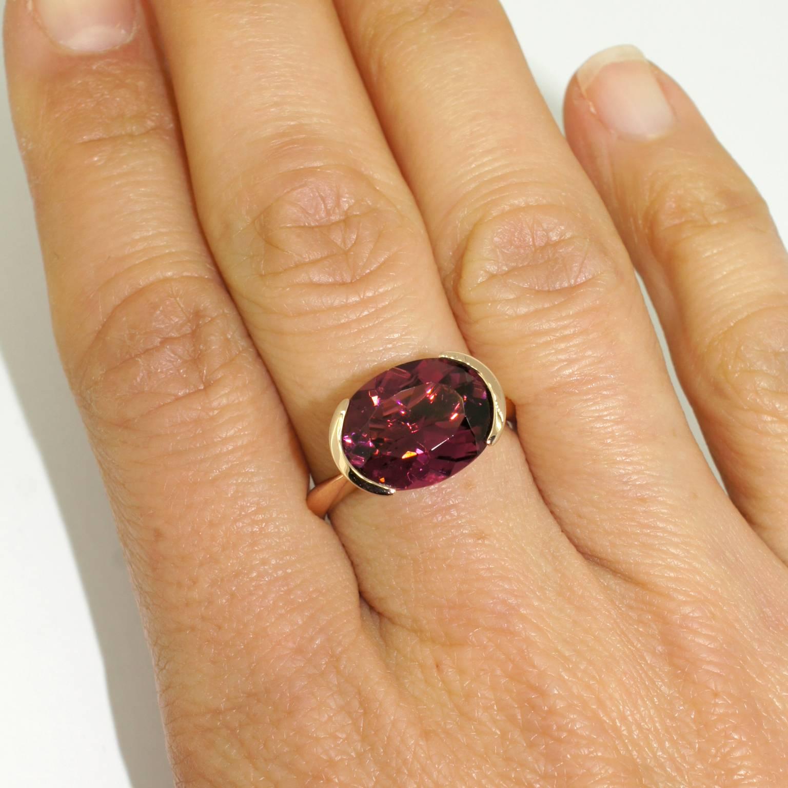 Lizunova Tourmaline Rose Gold Cocktail Ring For Sale 1