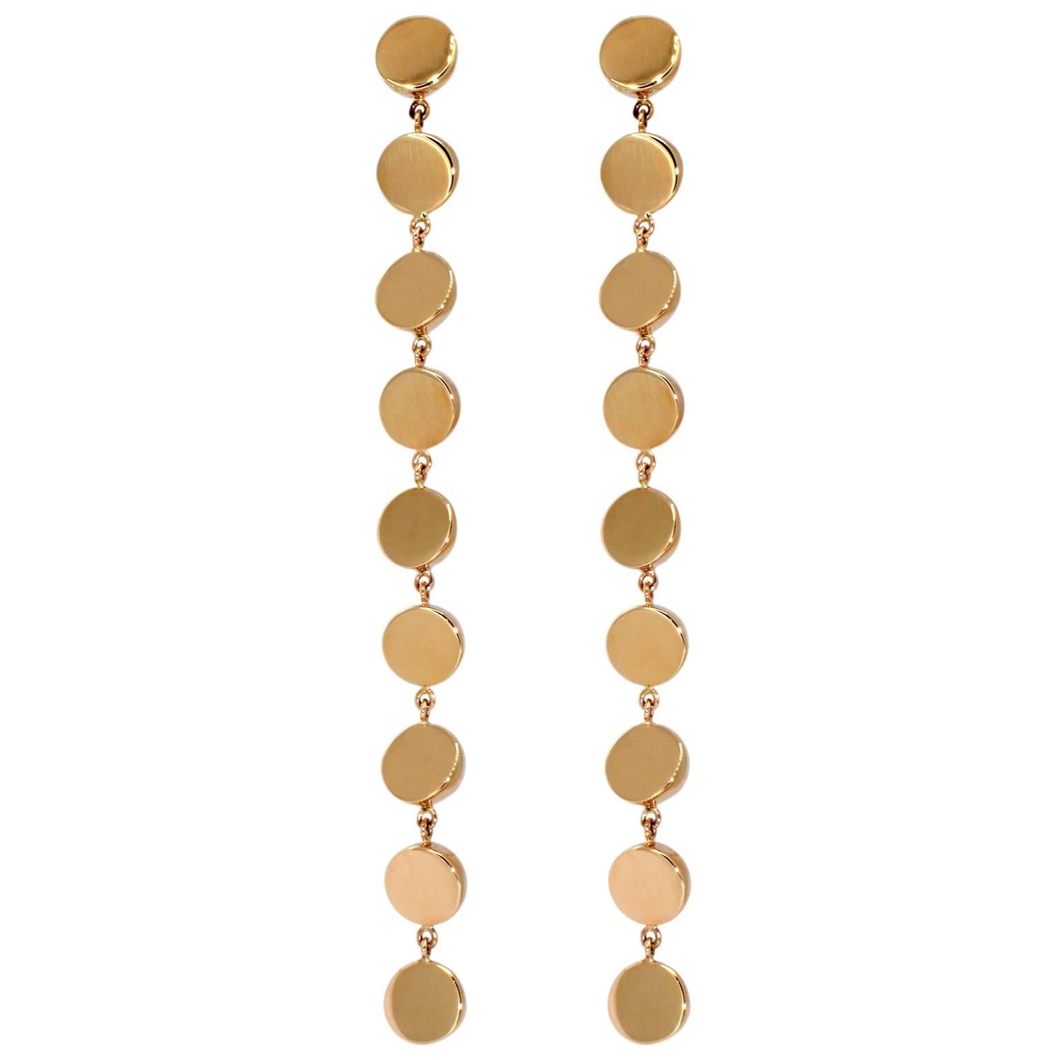 Lizunova Geometric Drop Earrings in Rose Gold For Sale