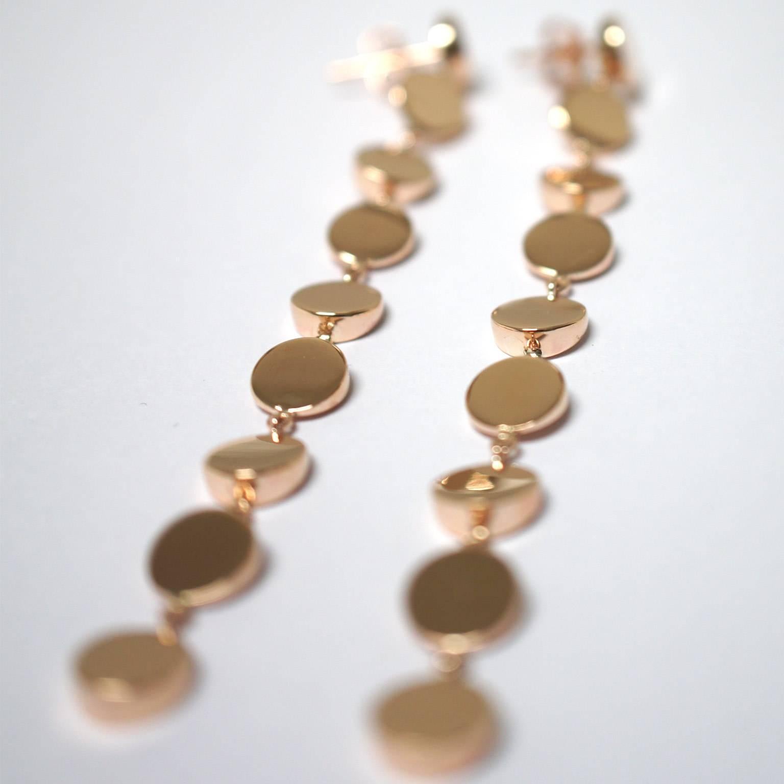Lizunova Geometric Drop Earrings in Rose Gold In New Condition For Sale In Sydney, NSW