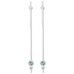 Lizunova Aquamarine Diamond 18 karat White Gold Drop Earrings 