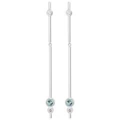 Lizunova Aquamarine Diamond White Gold Drop Earrings 2