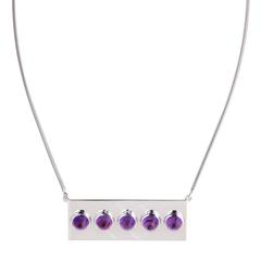 Lizunova Sterling Silver and Amethyst Pendant Necklace