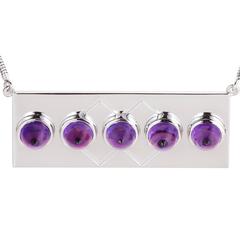 Lizunova Sterling Silver and Amethyst Pendant Necklace
