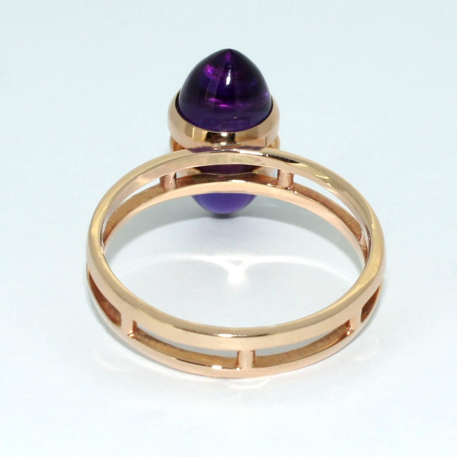 Women's Lizunova Amethyst Rose Gold Contemporary Cluster Ring