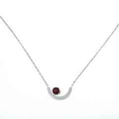 Lizunova White Gold Garnet Pendant Necklace