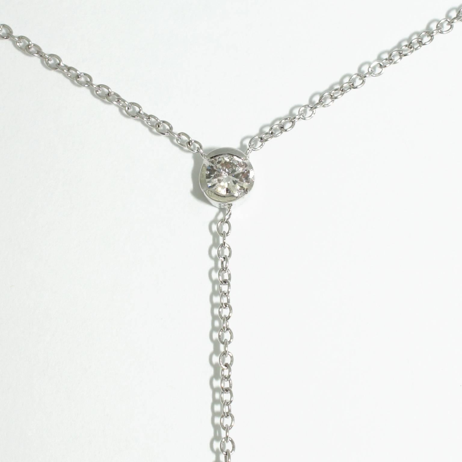 Women's Lizunova Topaz and Diamond White Gold Pendant Necklace