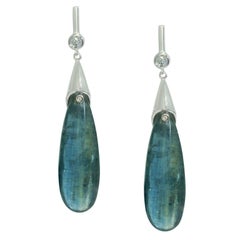 Lizunova Kyanite Diamond White Gold Drop Earrings