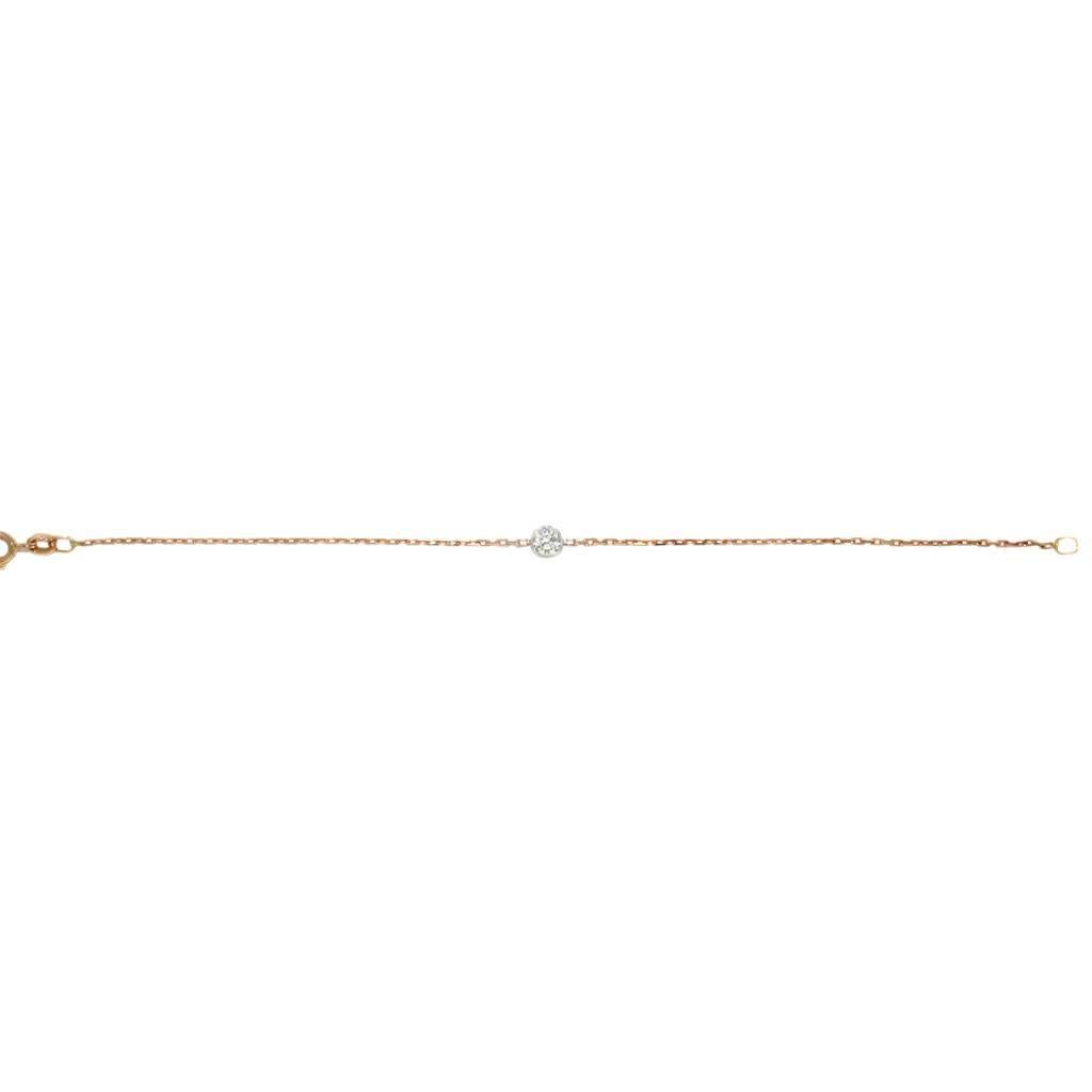 Contemporary Lizunova Round Diamond Bracelet in 18k White and Rose Gold For Sale