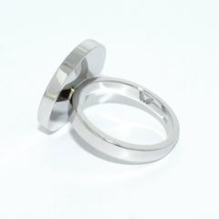 Lizunova Onyx and Pink Tourmaline White Gold Ring