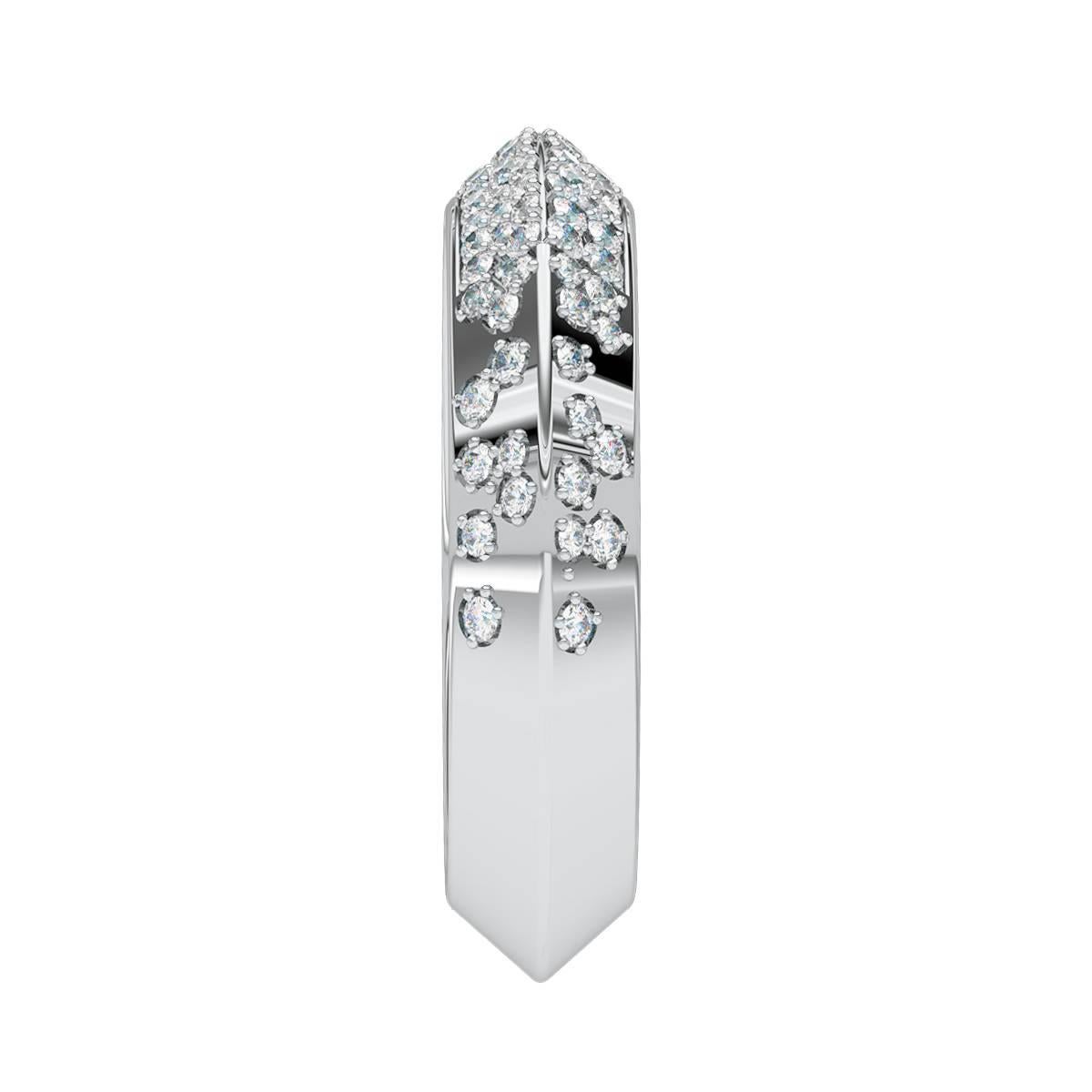 Contemporary Lizunova Diamond Pave Eternity White Gold Bridal Band Ring For Sale
