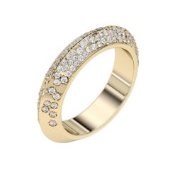 Lizunova Diamond Pave Eternity Yellow Gold Engagement Band Ring