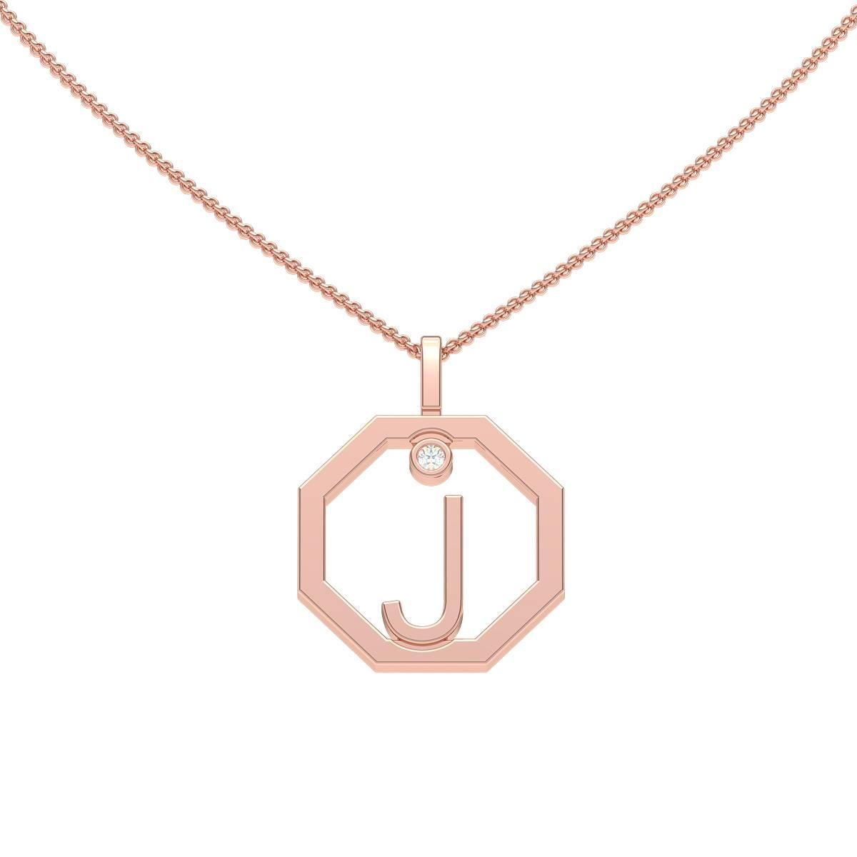 Our diamond initial pendant makes the perfect personalised gift. Handcrafted to order in our Sydney studios in 18 karat yellow/white/rose gold and set with a sparkling diamond, this timeless octagonal pendant is sure to delight. Chains sold