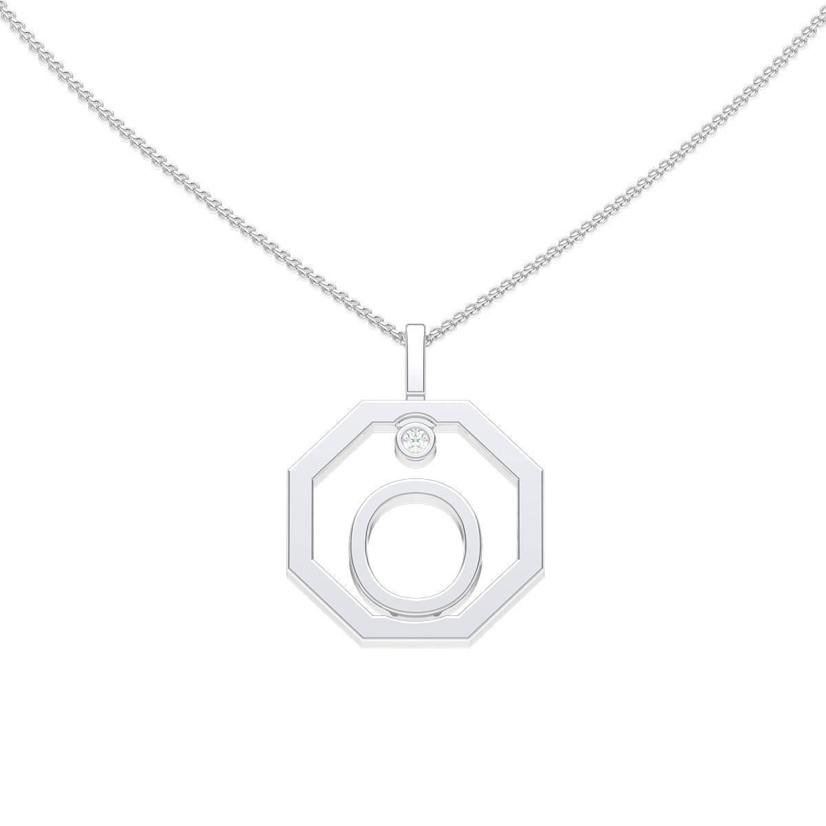 Our diamond initial pendant makes the perfect personalised gift. Handcrafted to order in our Sydney studios in 18 karat yellow/white/rose gold and set with a sparkling diamond, this timeless octagonal pendant is sure to delight. Chains sold