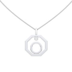 Lizunova Initial O Diamond Pendant in 18 Karat Yellow/White/Rose Gold