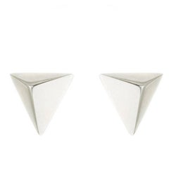 Geometric Pyramid Sterling Silver Stud Earrings Small