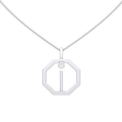 Lizunova Initial I Diamond Pendant in 18 Karat White Gold