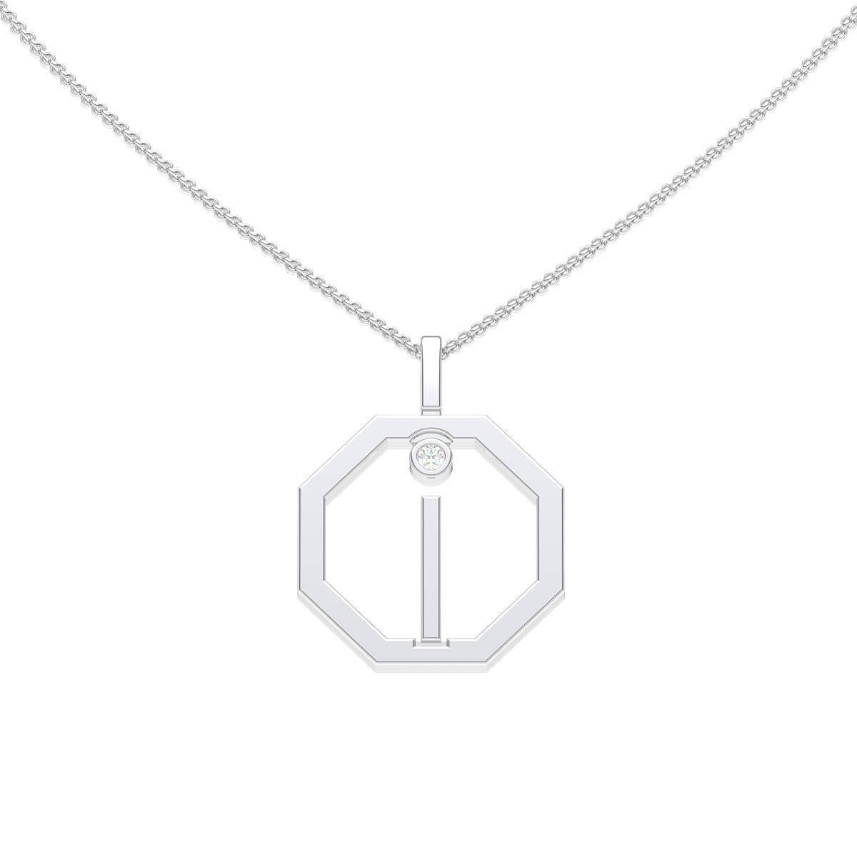 Our diamond initial pendant makes the perfect personalised gift. Handcrafted to order in our Sydney studios in 18 karat rose gold and set with a sparkling diamond, this timeless octagonal pendant is sure to delight. Chains sold separately, please