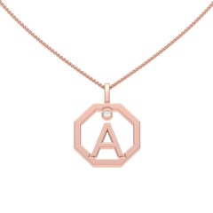 Lizunova Initial a Diamond Pendant in 18 Karat Rose Gold