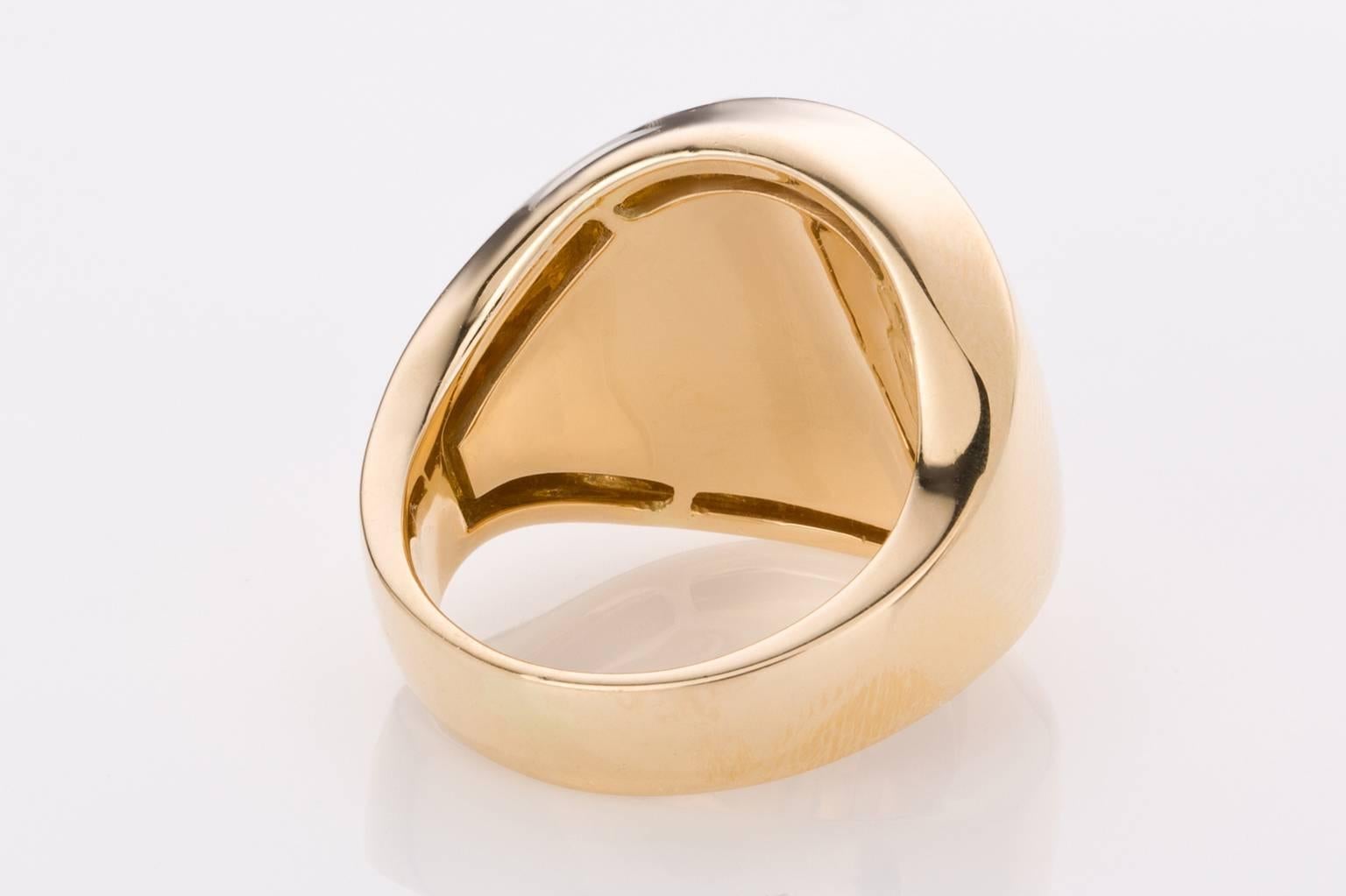 Contemporary Luca Carati Bold Diamond Yellow Gold Dress Ring