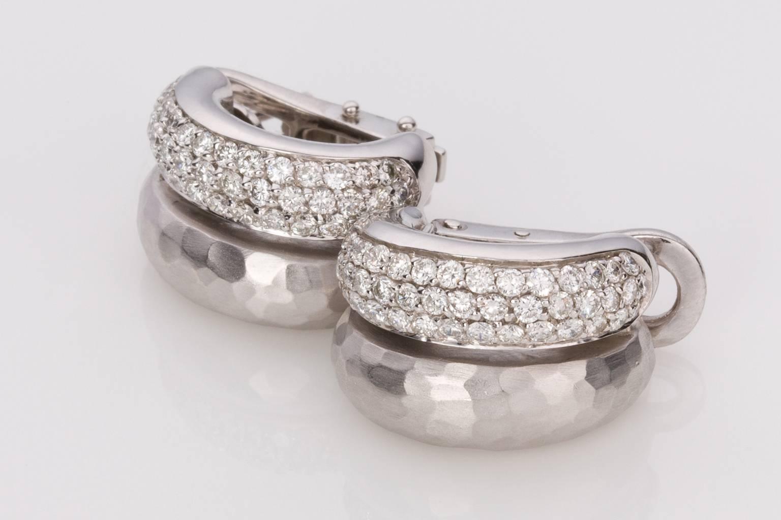 Women's H.Stern Diamond White Gold Hoop Earrings