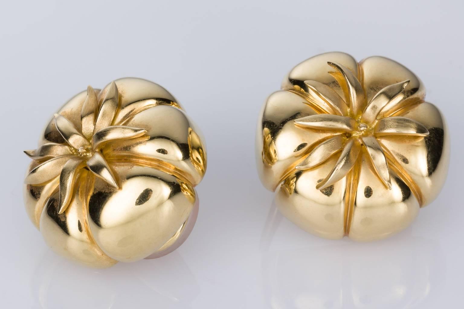 Judith Leiber 18 Karat Yellow Gold Heirloom Tomato Earrings In Excellent Condition In QLD , AU