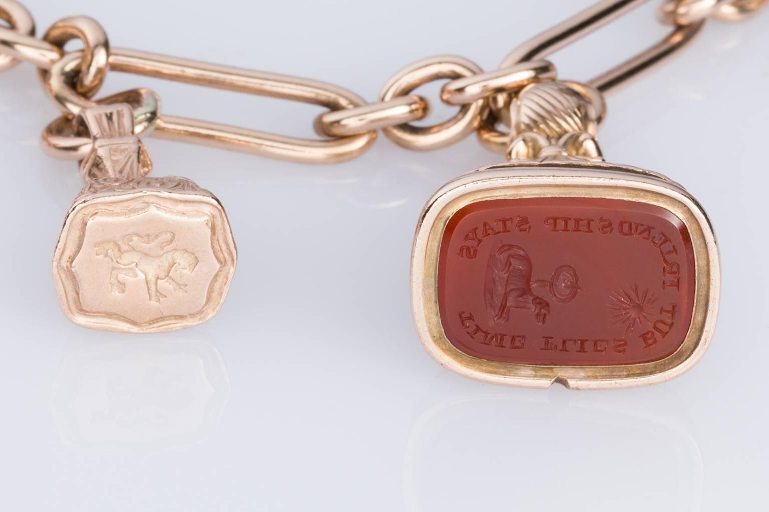 Fob & Seal 9 Karat Rose Gold Charm Bracelet 3