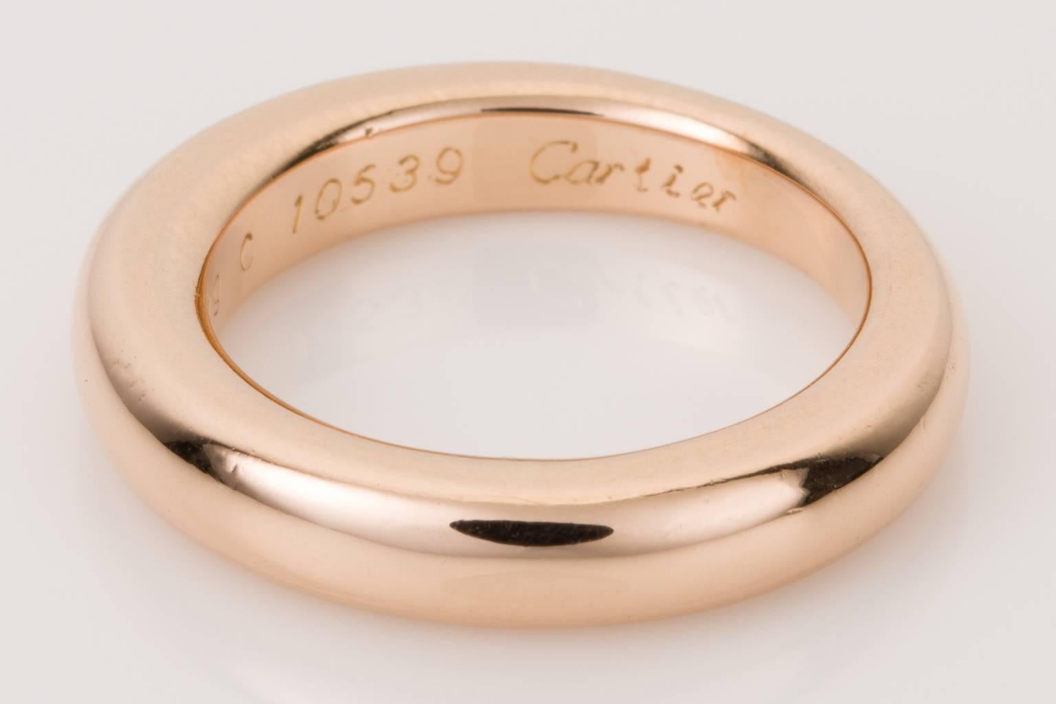 Contemporary Cartier 18 Karat Rose Gold Band Ring