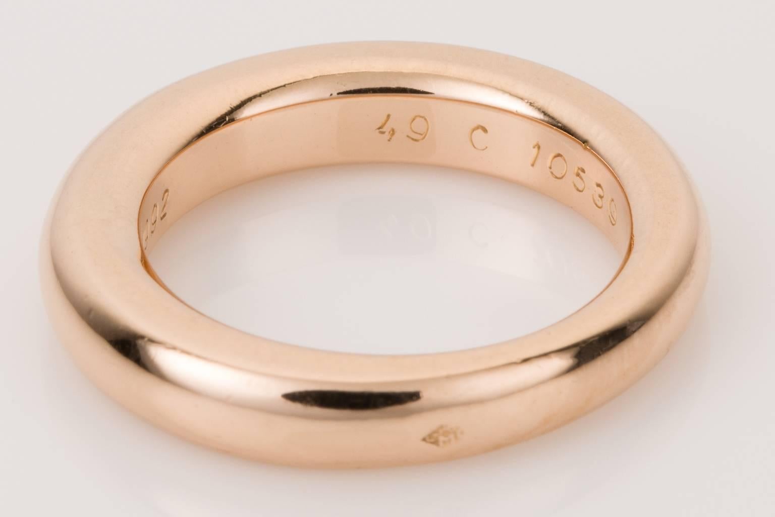 Cartier 18 Karat Rose Gold Band Ring In Excellent Condition In QLD , AU