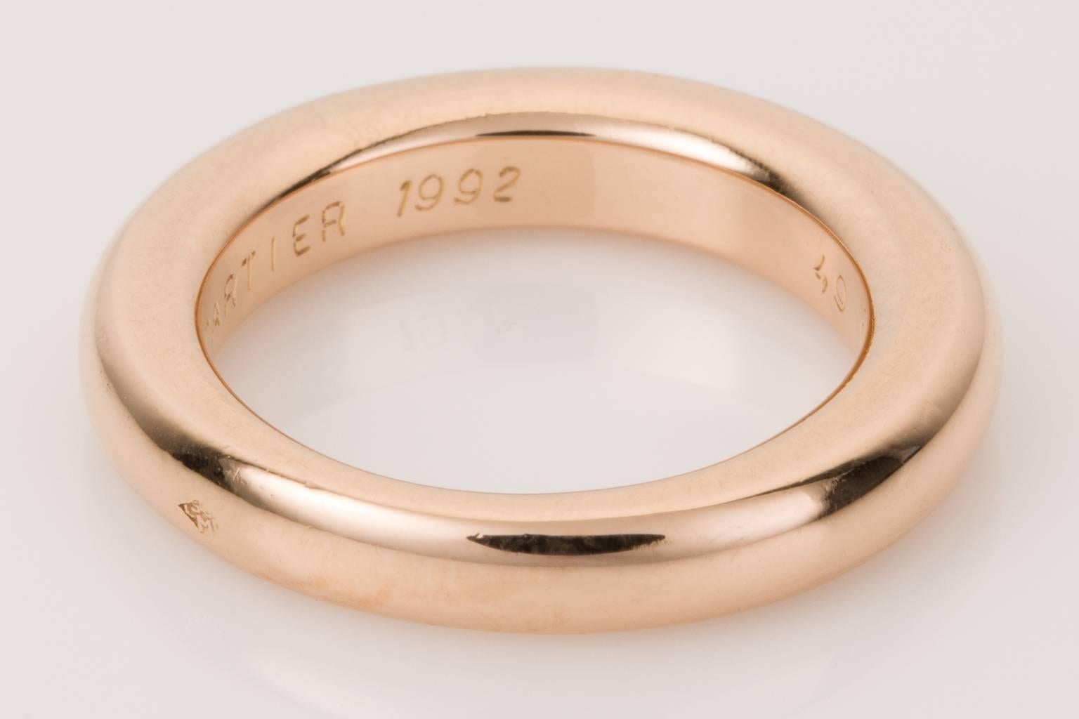 Women's or Men's Cartier 18 Karat Rose Gold Band Ring