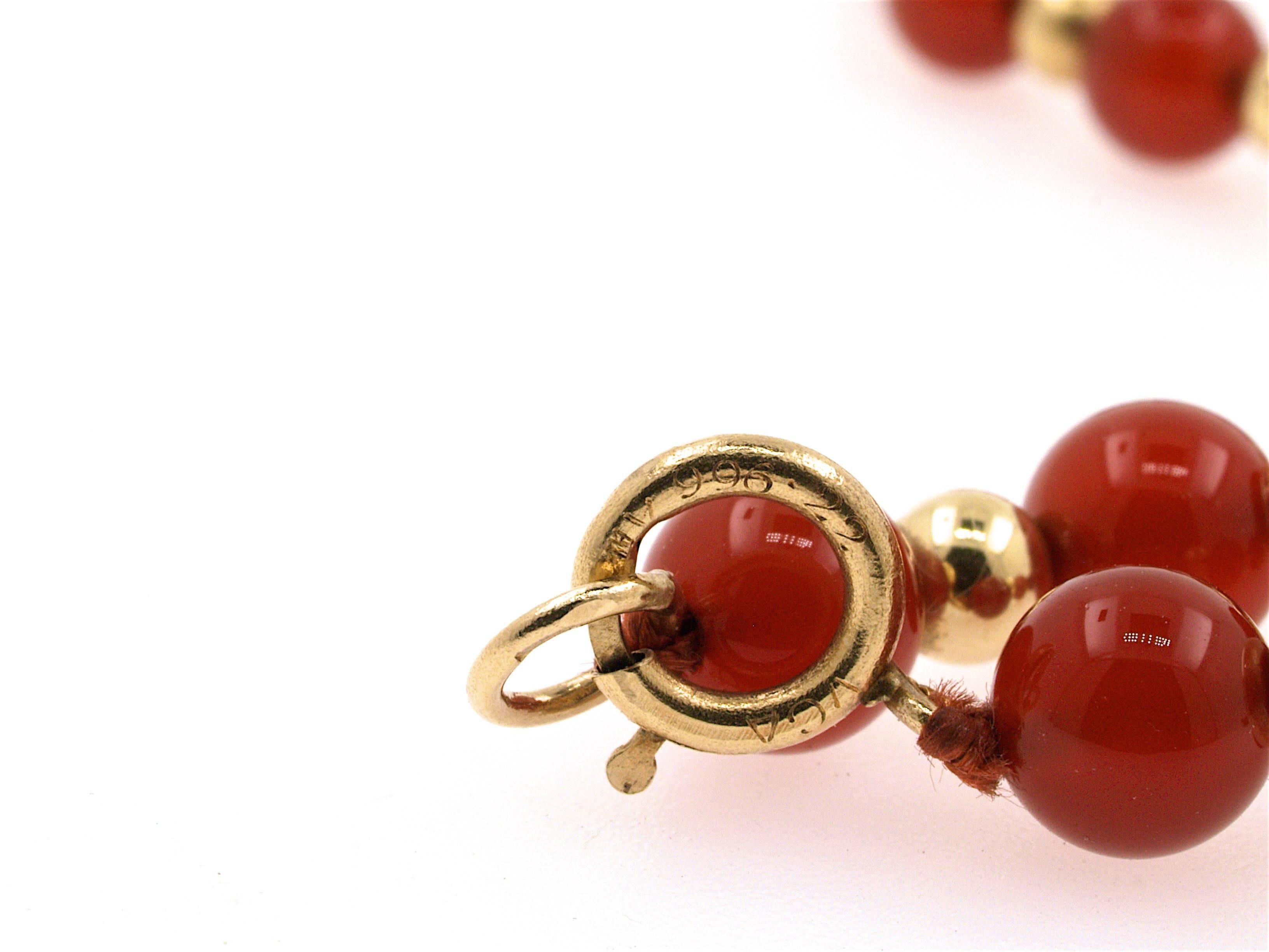 Women's Vintage Van Cleef & Arpels Necklace Carnelian and Gold Pearls