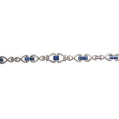 Art Deco Sapphire Diamond and Platinum Bracelet