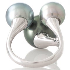 Triple Tahitian South Sea Pearl Open Ring