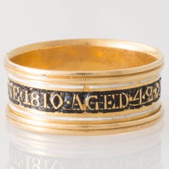 Georgian Black and White Enamel Mourning Ring
