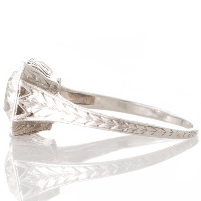 Art Deco 1 46 Carat Old Cut Diamond Platinum Engagement  