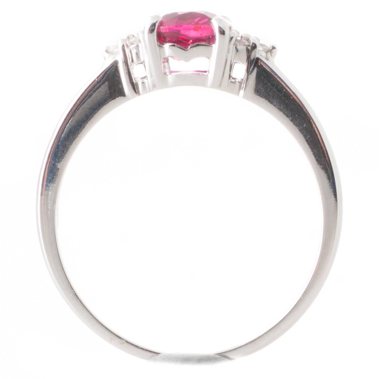 GIA Certified Unheated Mozambique 1.01 Carat Ruby and Diamond Ring 1