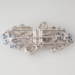 Diamond Sapphire and Platinum 1960s Cocktail Brooch and Dress Clips