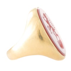 Carved Carnelian Signet Intaglio Ring