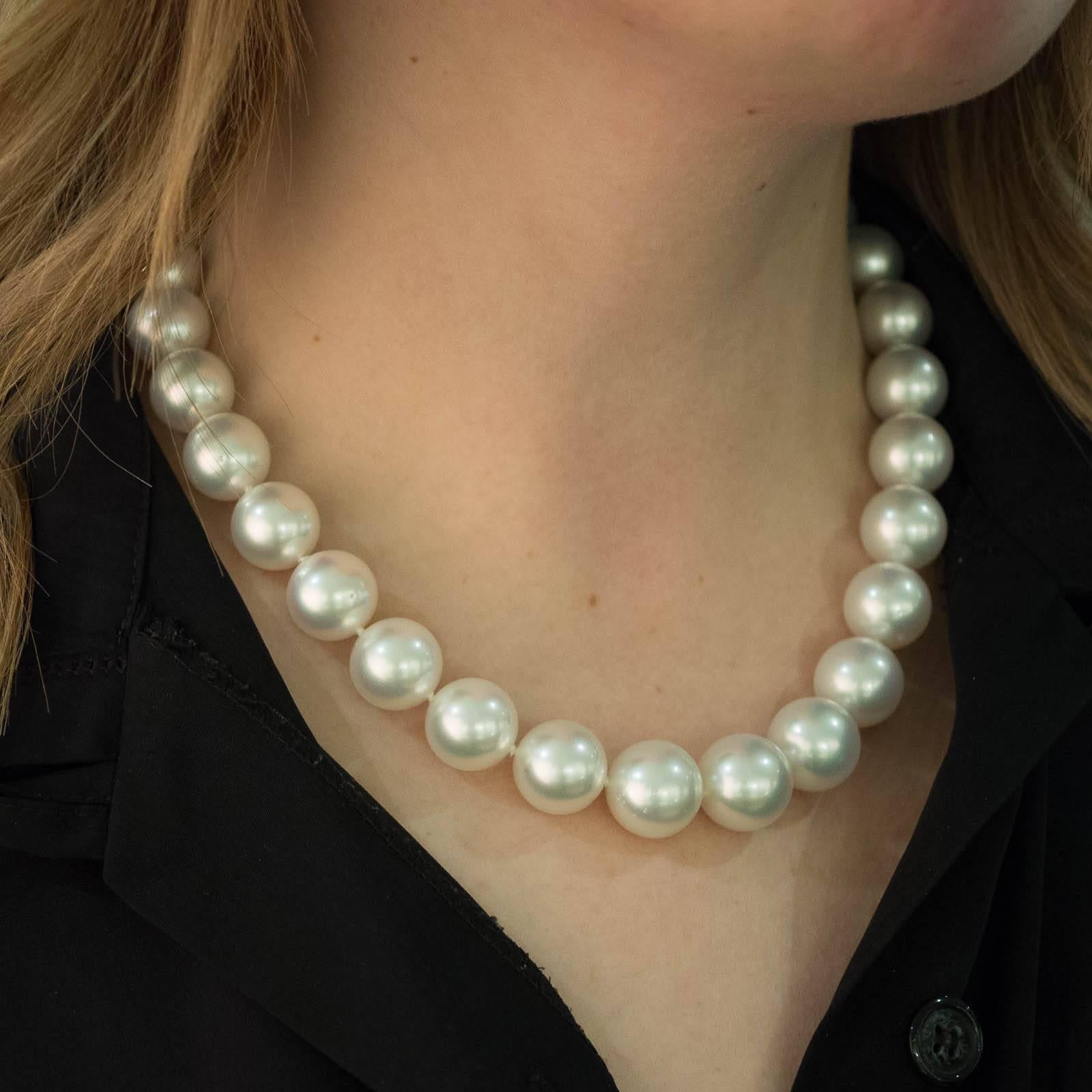 High Lustre South Sea Pearl Strand Necklace For Sale 2