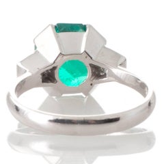 Handmade 2.94 Carat Colombian Emerald and Diamond Ring
