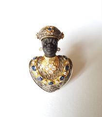 Missiaglia Moretto Sapphire Diamond Silver Gold Brooch