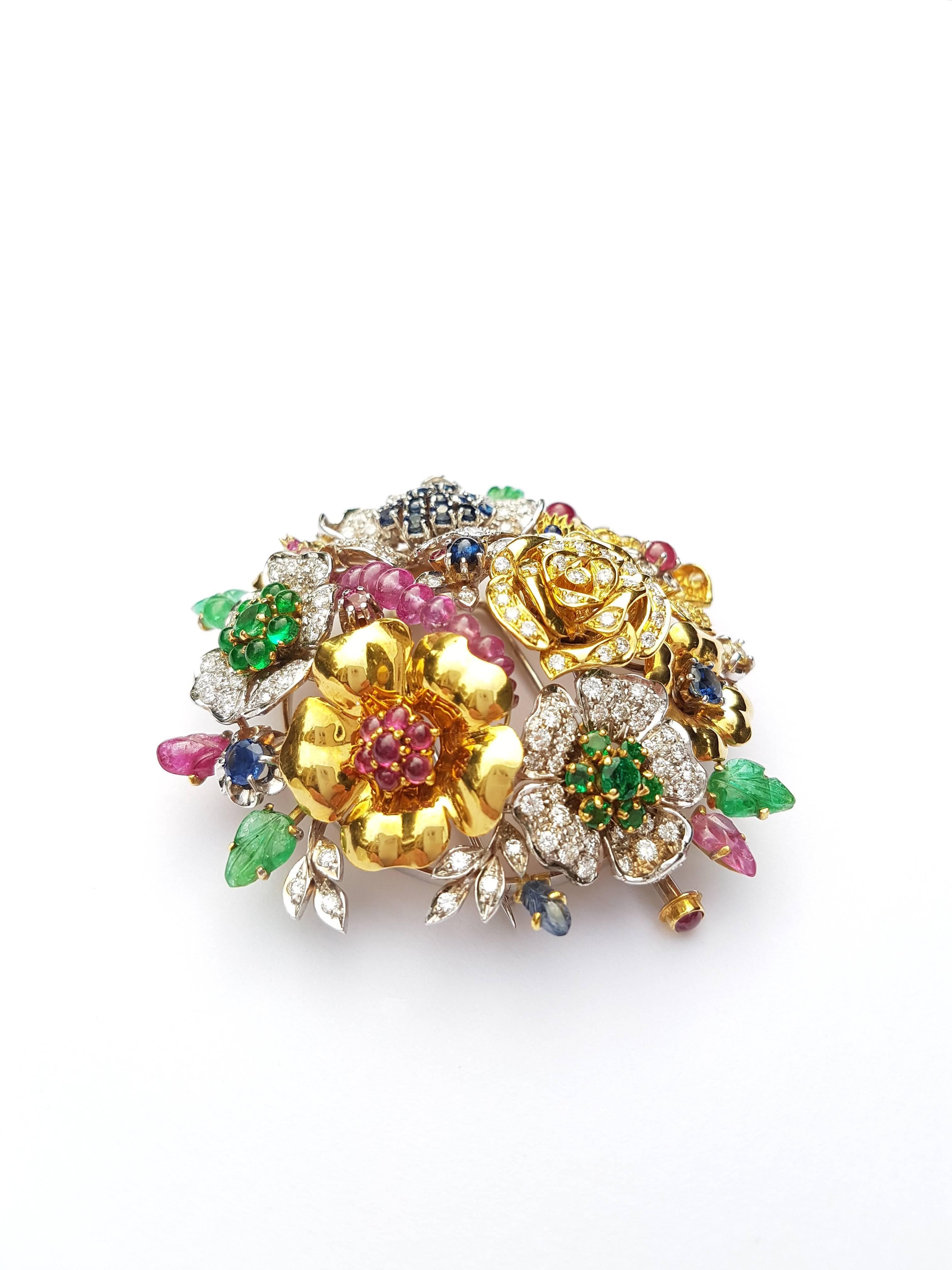 Missiaglia Flower Brooch In Excellent Condition For Sale In Venice, IT