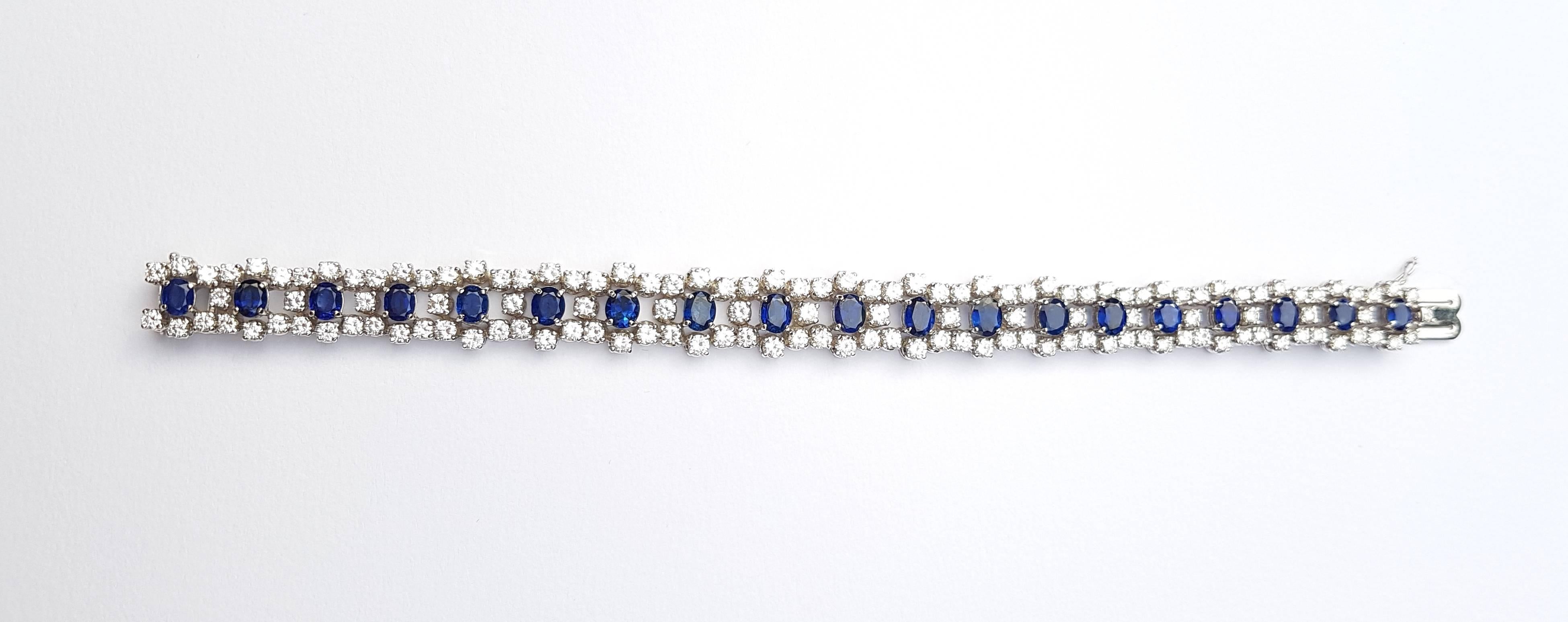 Extraordinary Missiaglia Bracelet ,completely Handcrafted in white 18kt Gold with 10.15 Carats of Sapphires and 9.50 Carats of Diamonds .