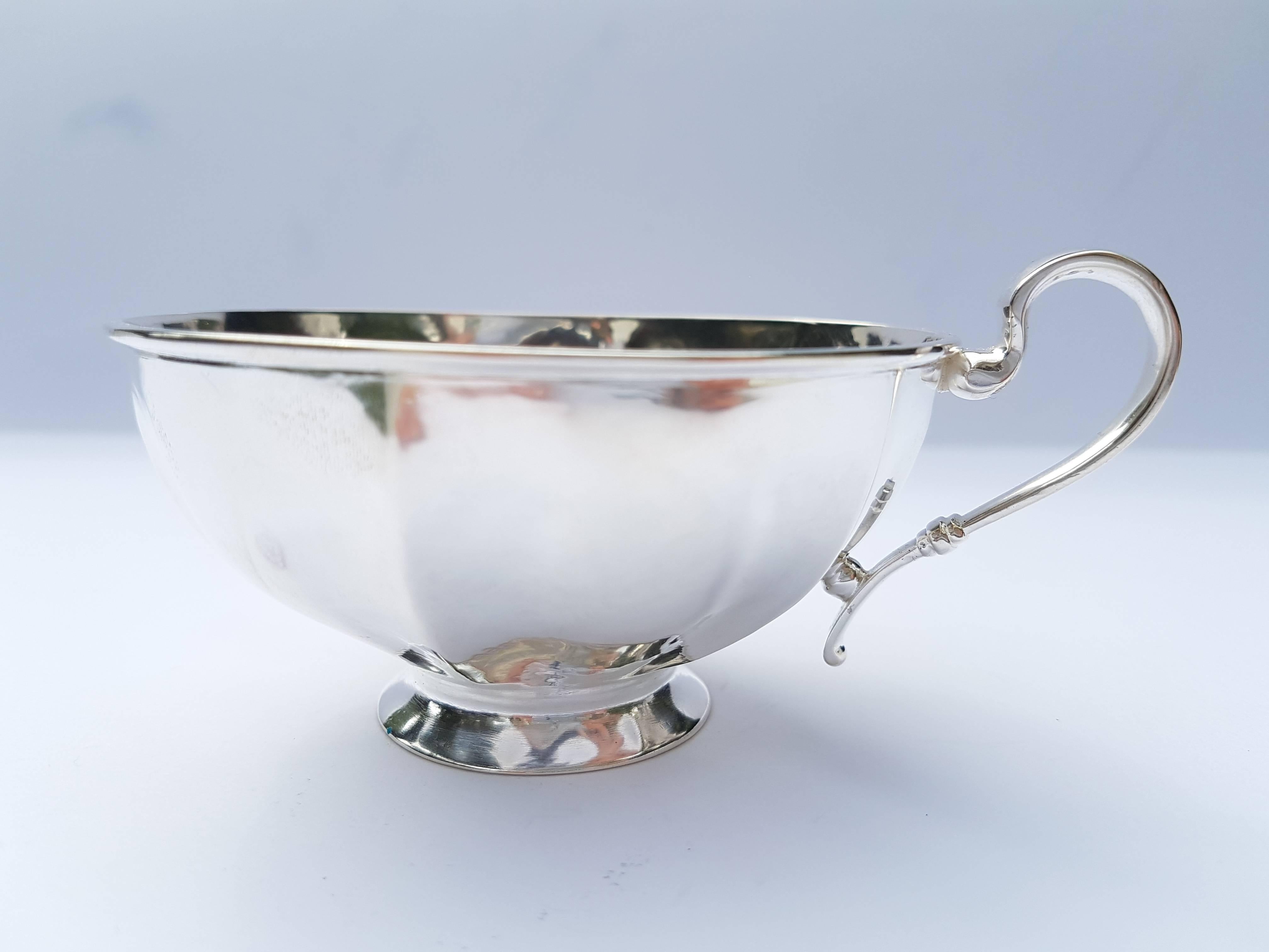 Missiaglia Sterling Silver Set of Six Teacups In Excellent Condition For Sale In Venice, IT