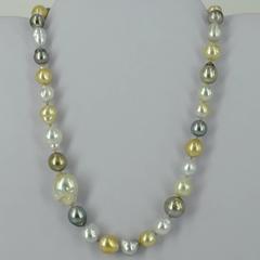 Decadent Jewels Baroque South Sea Pearl and Tahitian Pearl Gold Necklace