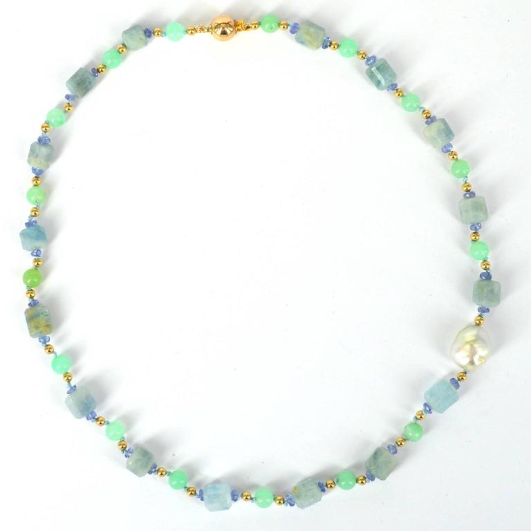 Aquamarine Australian Chrysophase Tanzanite South Sea Pearl Gold