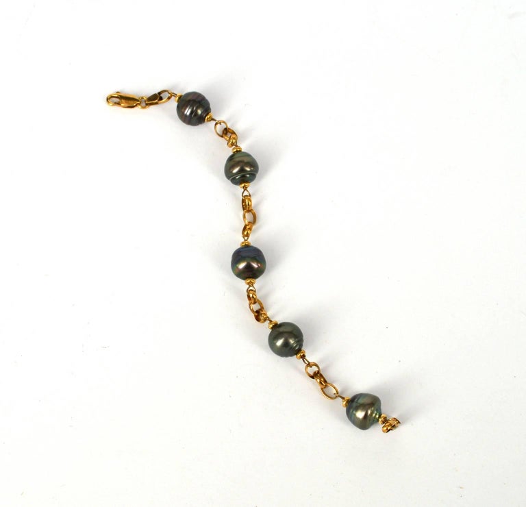 Tahitian Pearl Gold Bracelet at 1stDibs