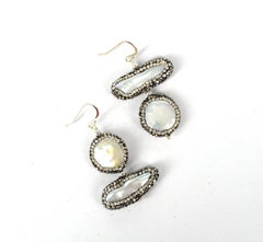 Freshwater Pave Pearl Earrings