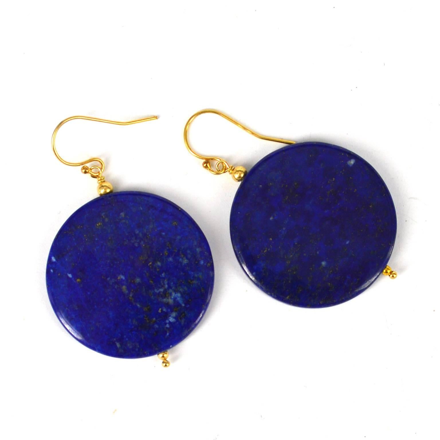 Decadent Jewels Lapis Lazuli Gold Earrings In New Condition In Sydney, AU