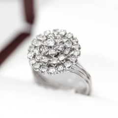 1940s Diamond Platinum Starburst Ring